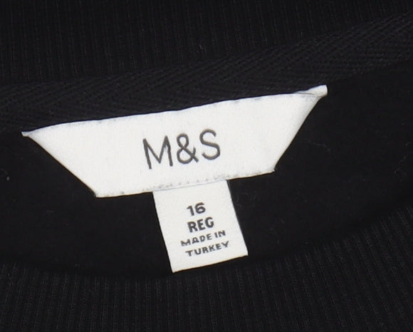 Marks & Spencer Women’s Black Sequin Pullover Sweatshirt - Size 16