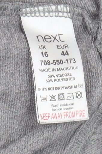 Next Women's Grey Long Sleeve T-Shirt, Size 16, Basic Style