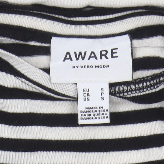Vero Moda Women's Striped T-Shirt, Black, Size S
