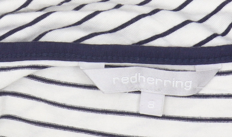Redherring Women's Blue Striped T-Shirt, Size 8
