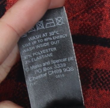 Marks & Spencer Women's Red Plaid Top, Size 12