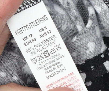 PRETTYLITTLETHING Women's Black Dress Size 12