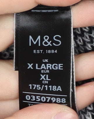 Marks & Spencer Women Black XL Check Open Front Cardigan