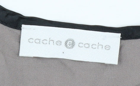 Cache Cache Women's Grey Beaded Tunic Blouse Size 1