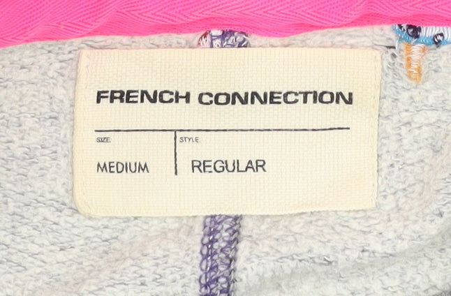 French Connection Women's Grey Embroidered Medium Sweatshirt