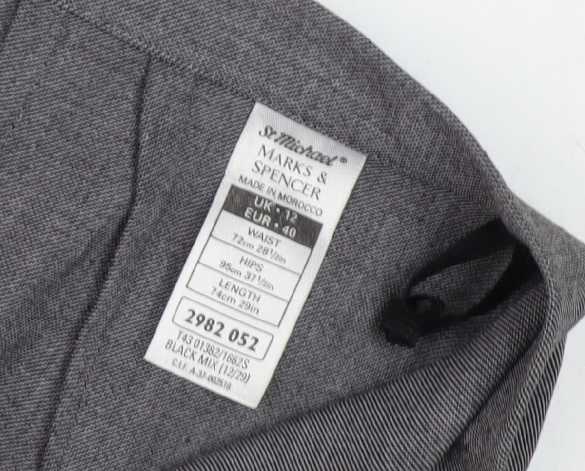 Marks & Spencer Women's Grey Zip Skirt, Size 12