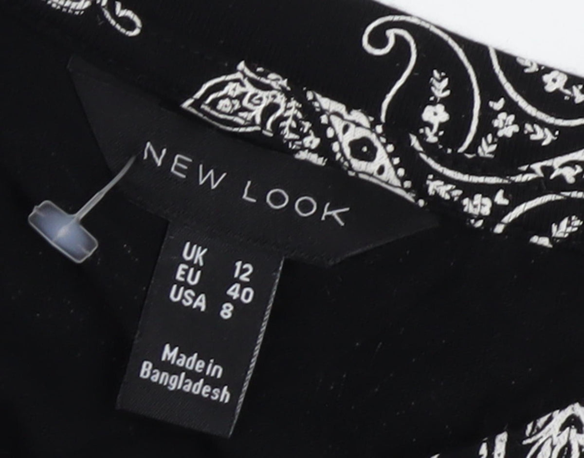 New Look Women's Black Paisley Top Size 12
