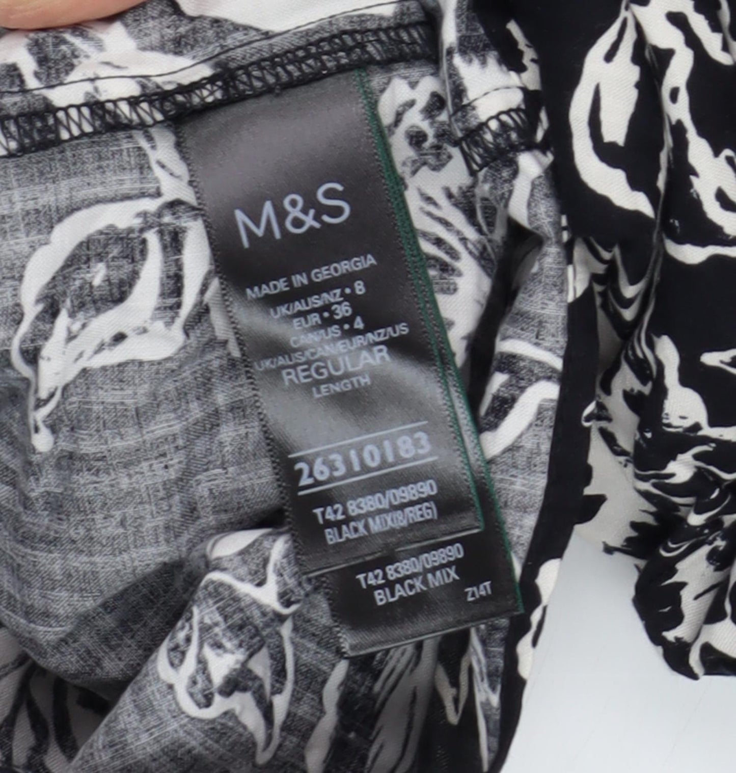 Marks & Spencer Women Black Floral Dress Size 8