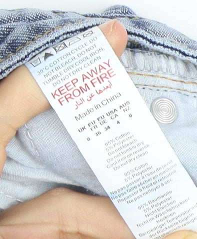 PRETTYLITTLETHING Petite Blue Boyfriend Jeans Size 8