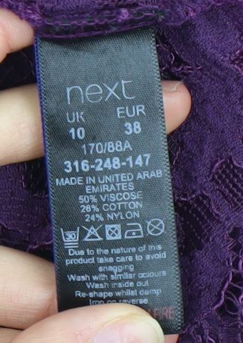 Next Women's Purple Lace Blouse Size 10