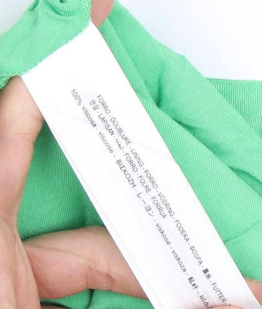 Bershka Women's Green Slip Dress - S, Casual Spring/Summer