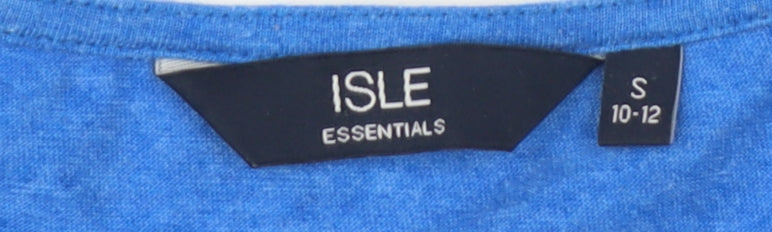ISLE Women's Blue T-Shirt, Size S, Casual Round Neck