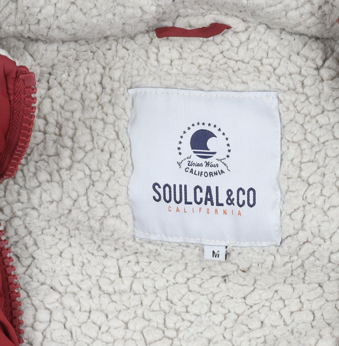 SoulCal & Co Men's Red M Puffer Jacket with Hood