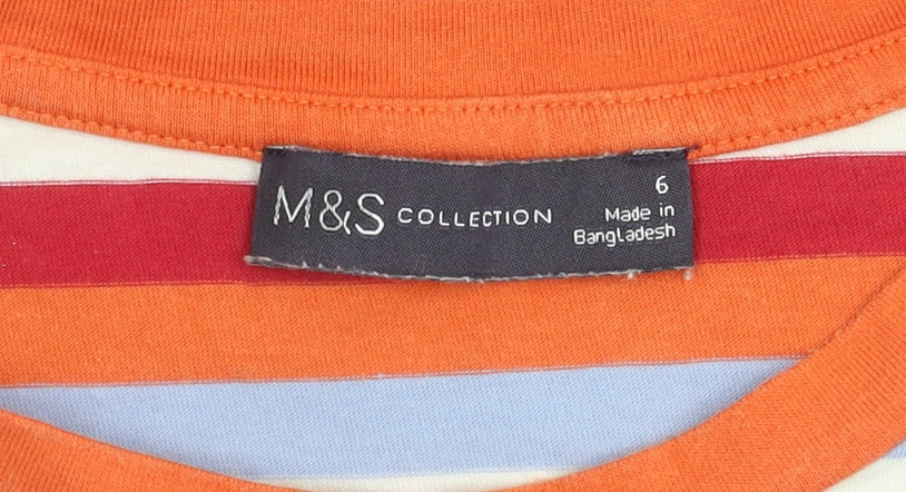 Marks & Spencer Women's Multicoloured Striped T-Shirt