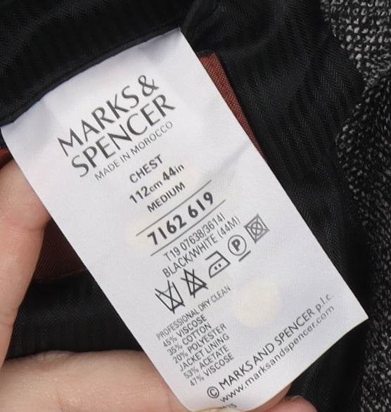 Marks & Spencer Men's Grey Blazer, Size 44R, Formal Style