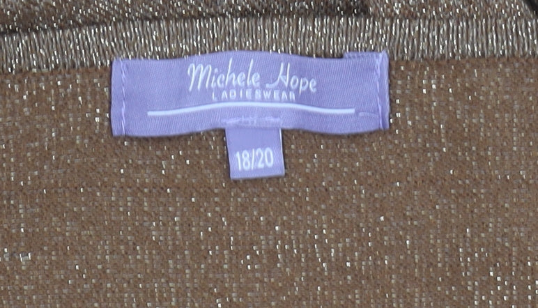 Michele Hope Women's Brown V-Neck Pullover Jumper Size 18