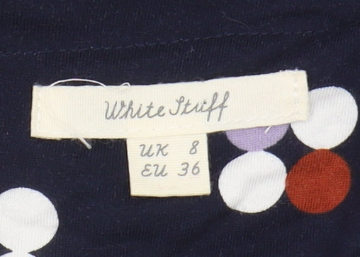 White Stuff Women's Blue Floral Top UK 8 Boat Neck