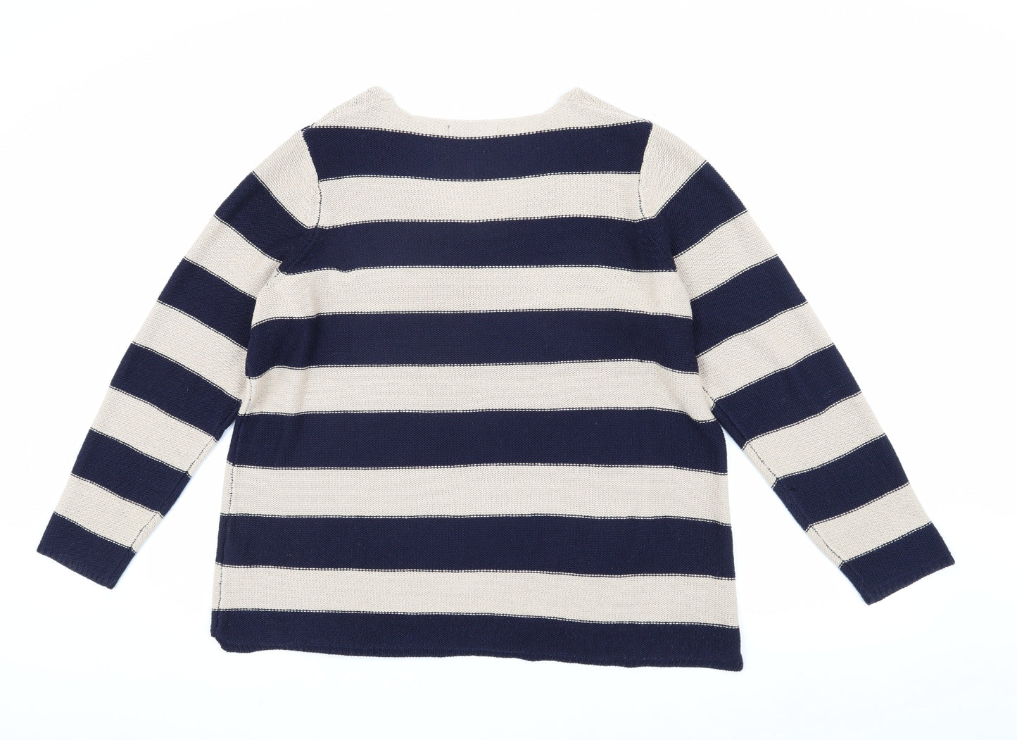 Bonmarché Women's Blue Striped Pullover Jumper M