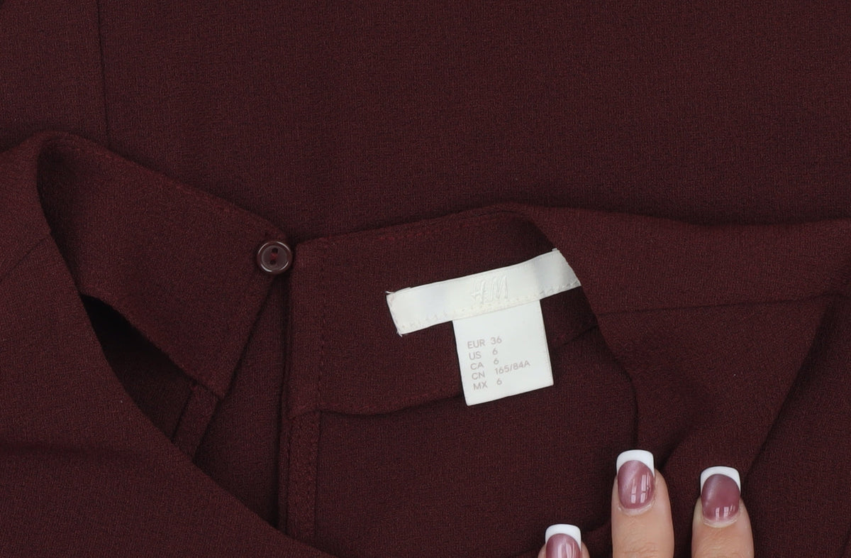 H&M Women's Red Sheath Dress - Size 8