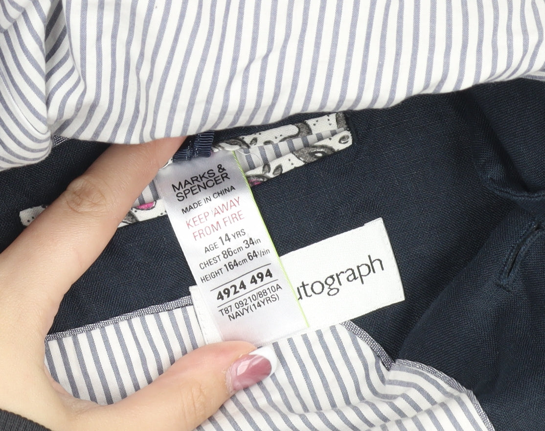 Marks & Spencer Girls Blue Blazer 14 Years