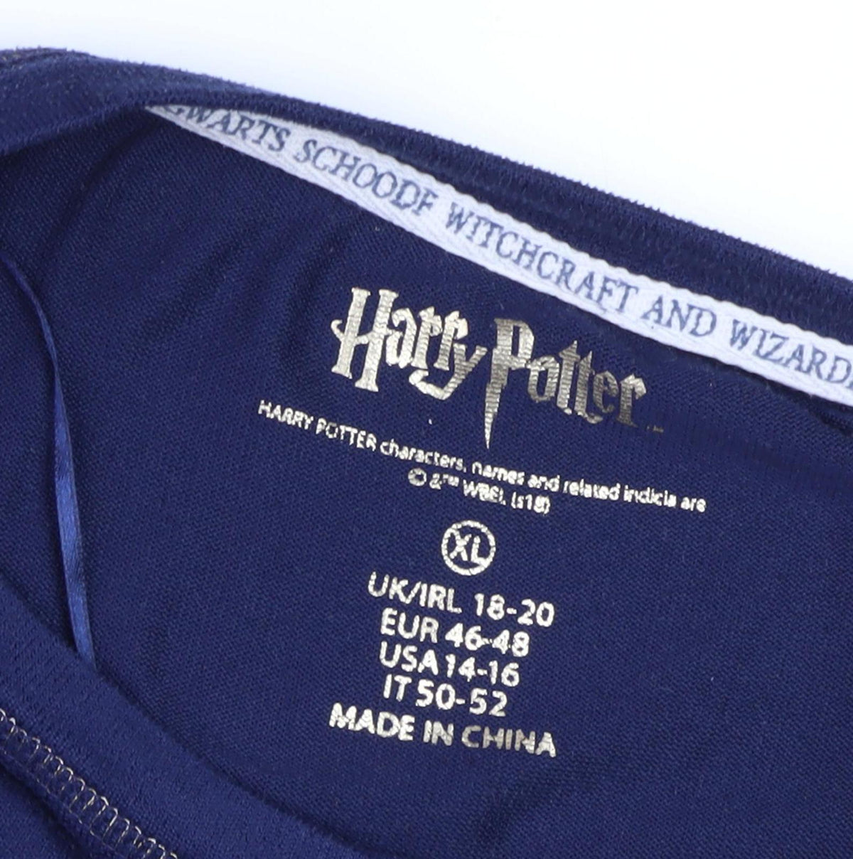 Harry Potter Unisex Blue T-Shirt XL Long Sleeve Casual