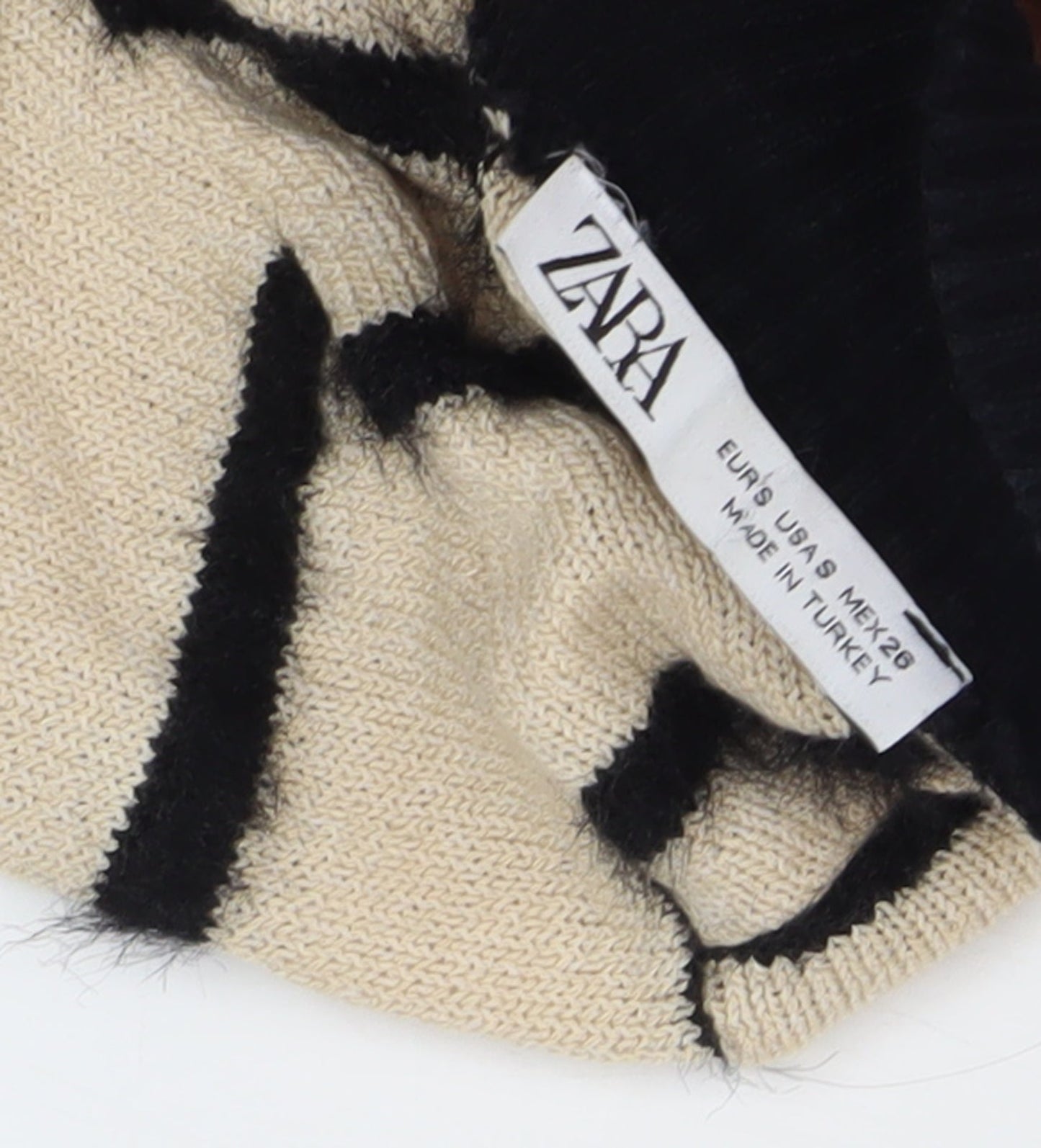 Zara Women's Beige Striped Pullover Jumper - Size 2