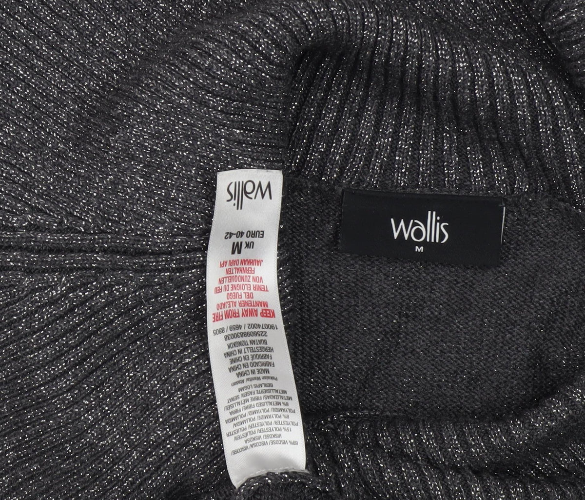 Wallis Women's Grey Cowl Neck Pullover Jumper, Size M