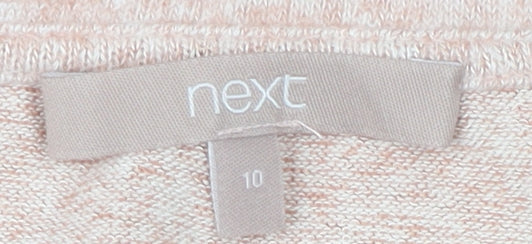 Next Women's Beige Pullover Jumper Size 10 with Ruffle