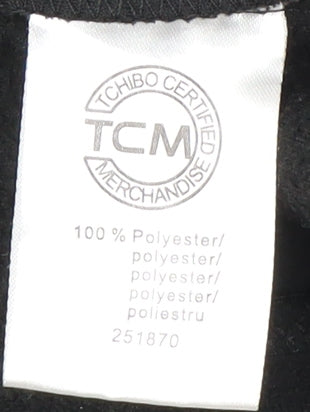 TCM Mens Black Fleece Jacket Size L Casual Winter