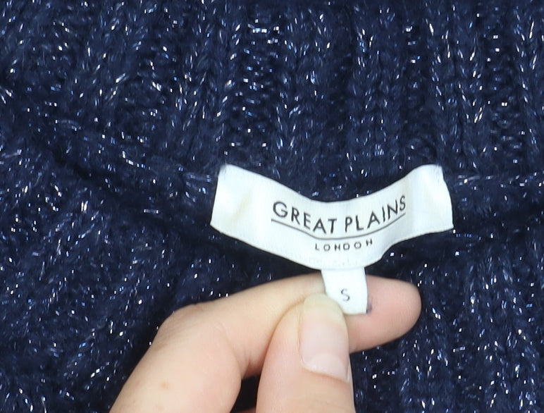 Great Plains Women's Blue Cable-Knit Jumper, Size S