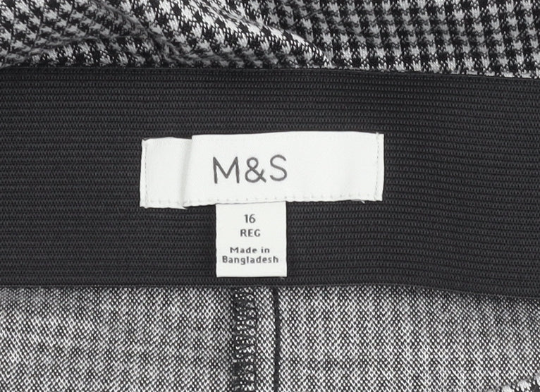 Marks & Spencer Women’s Black Check Pencil Skirt Size 16