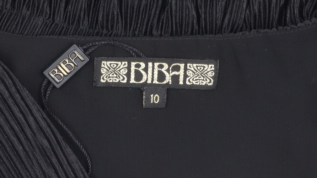 BIBA Women's Black Wrap Blouse, Size 10, New
