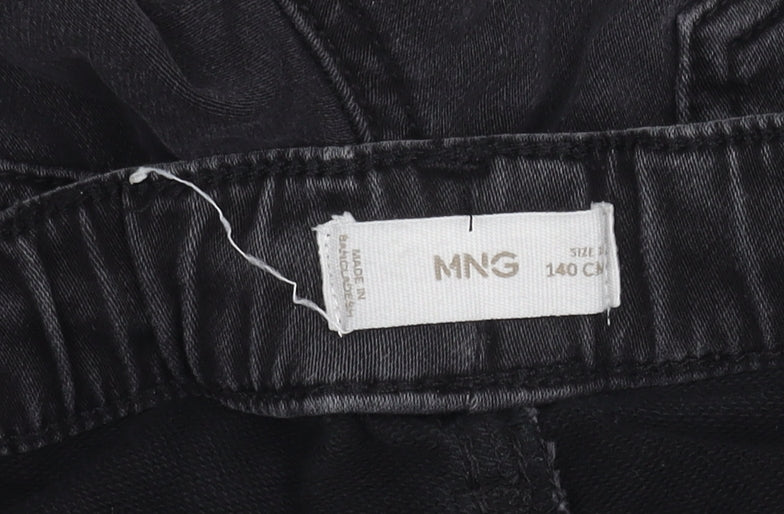 Mango Boys Black Trousers, Size 12 Years, Elastic Waist, Ripped