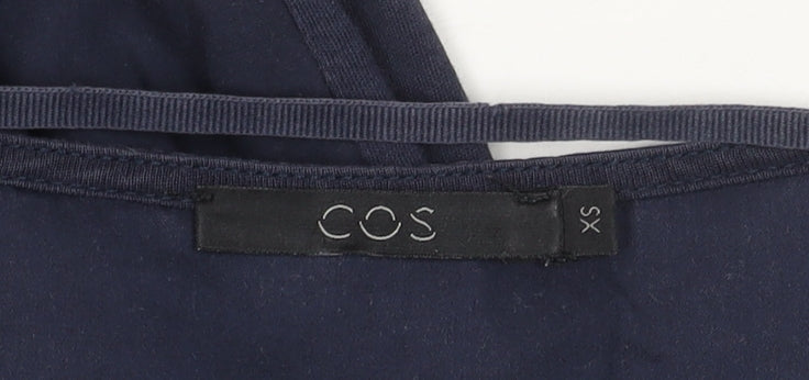 COS Blue Women's XS Jersey Dress - Long Sleeve, Belted