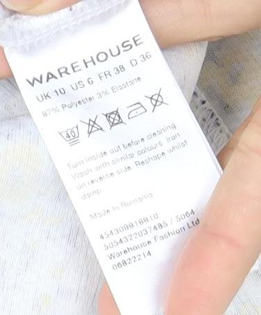 Warehouse Women's Floral Shift Dress Size 10 - Multicoloured