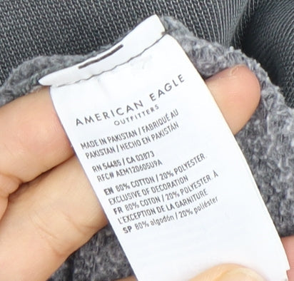American Eagle Mens XS Grey 1/4 Zip Sweatshirt