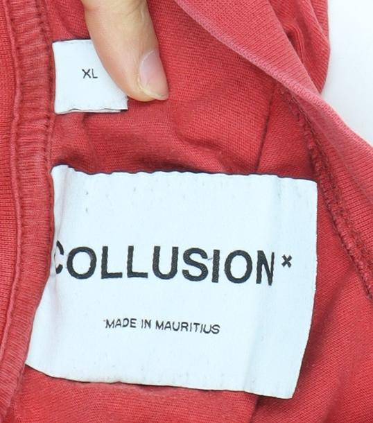 Collusion Men’s Red Crew Neck XL T-Shirt
