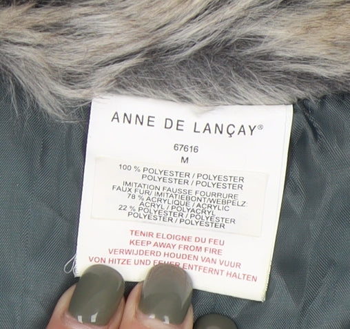 Anne de Lancay Women's Blue Quilted Mid-Length Jacket M