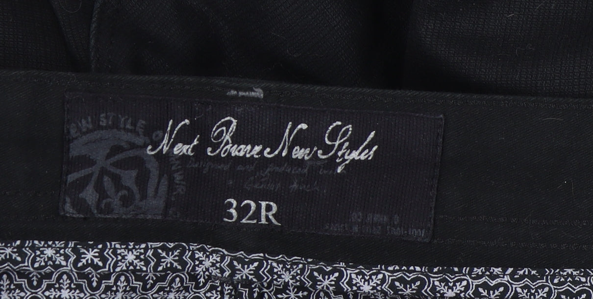 Next Unisex Black Straight Trousers Size 32