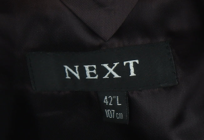 Next Men's Black Long Wool Blazer 42L