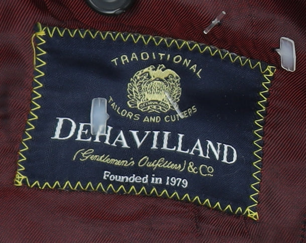Dehavilland Men's Black Pinstripe Blazer 36R Business