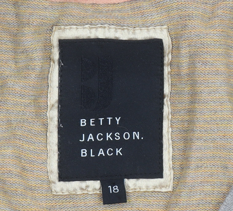 Betty Jackson Beige Striped Women's T-Shirt Size 18