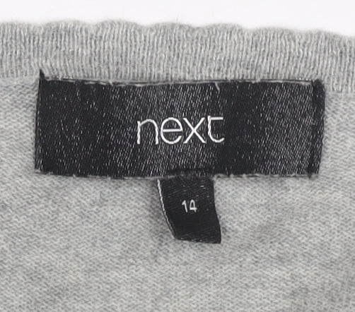 Next Women's Grey Knit Top UK 14, Long Sleeve