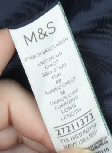 Marks & Spencer Men's Navy Blue Blazer Jacket 38L