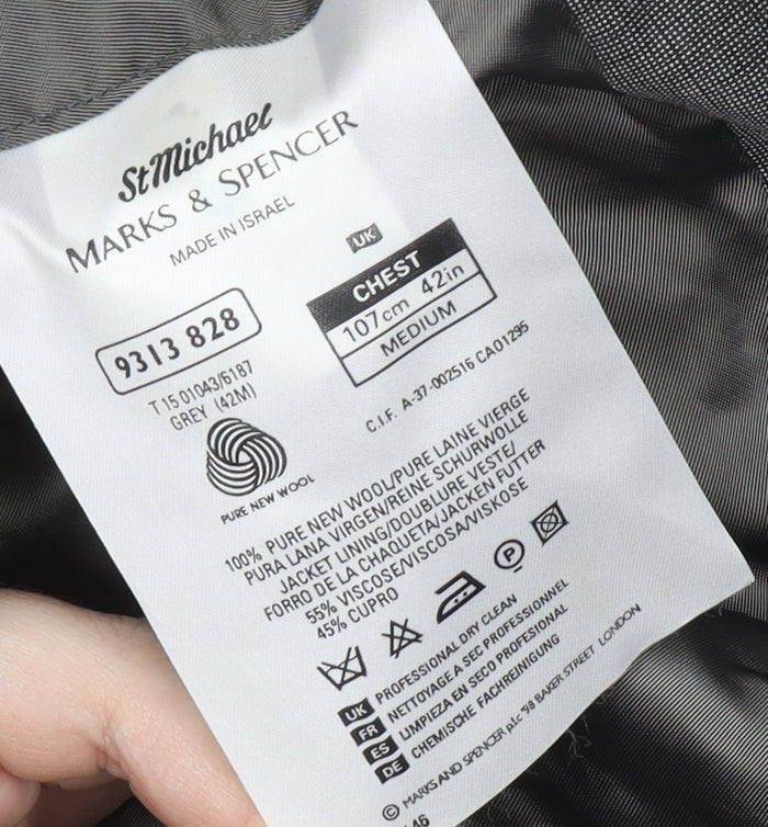 Marks & Spencer Grey Wool Men's Blazer, Size 42R