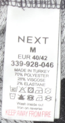 Next Women Grey Striped Mock Neck Pullover Jumper M