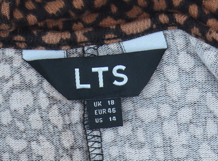 LTS Women's Brown Animal Print Jumper Size 18