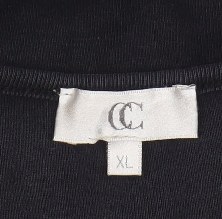 Women's Black XL Round Neck T-Shirt