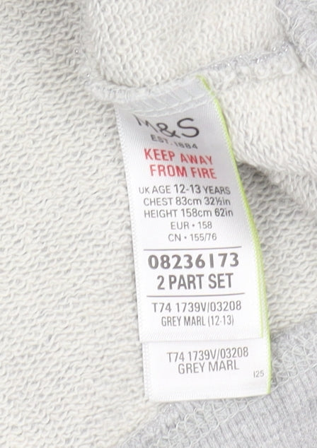 Marks & Spencer Girls Grey Pullover Sweatshirt 12-13 Years