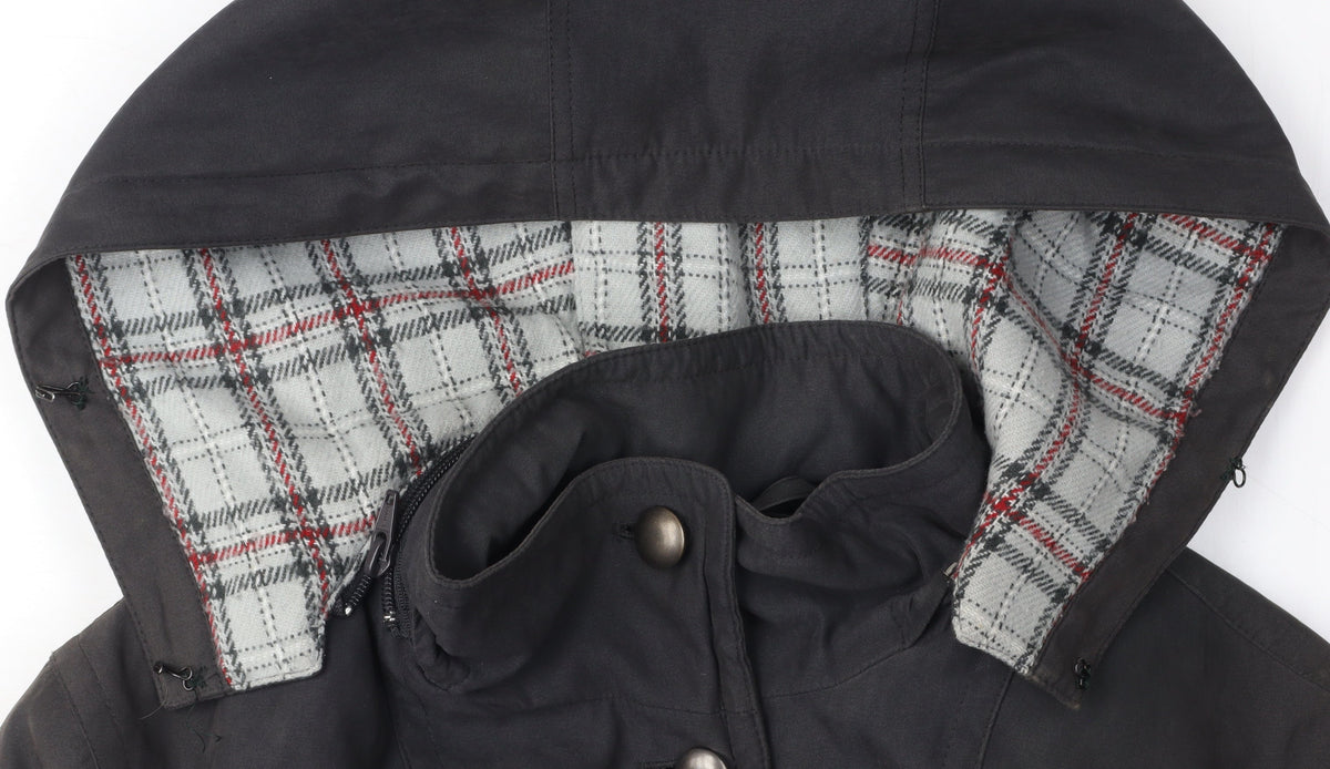 BHS Women's Black Parka Coat Size 10 with Hood